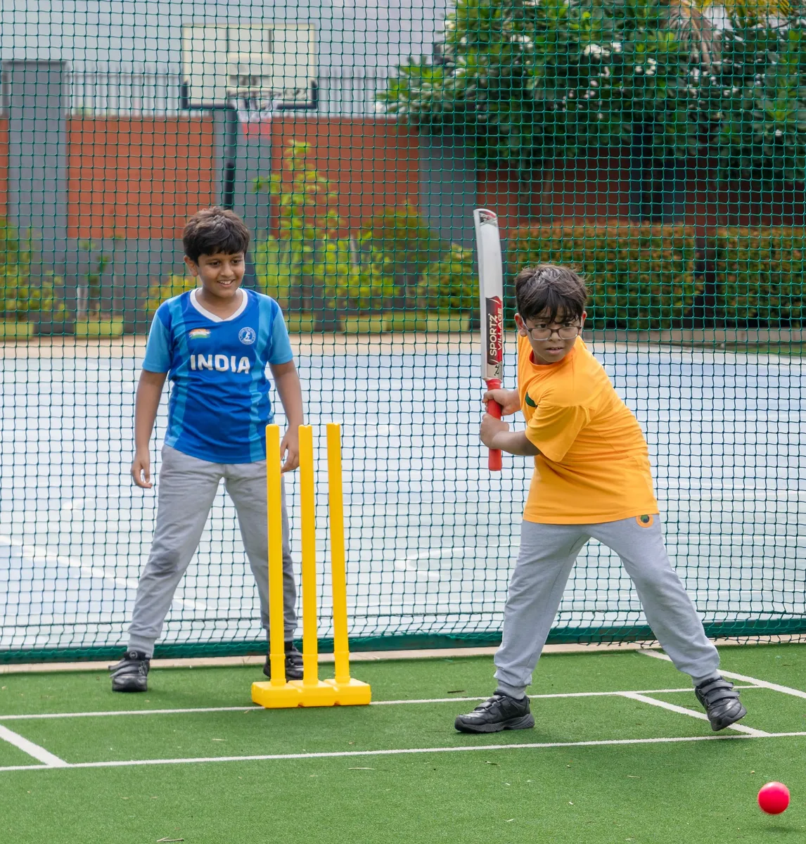 Students Playing Cricket